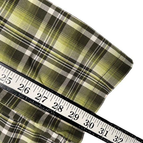 Kuhl Eluxur Short Sleeve Plaid Pearl Snap Western Shirt Men's Size Large Green - Picture 6 of 6